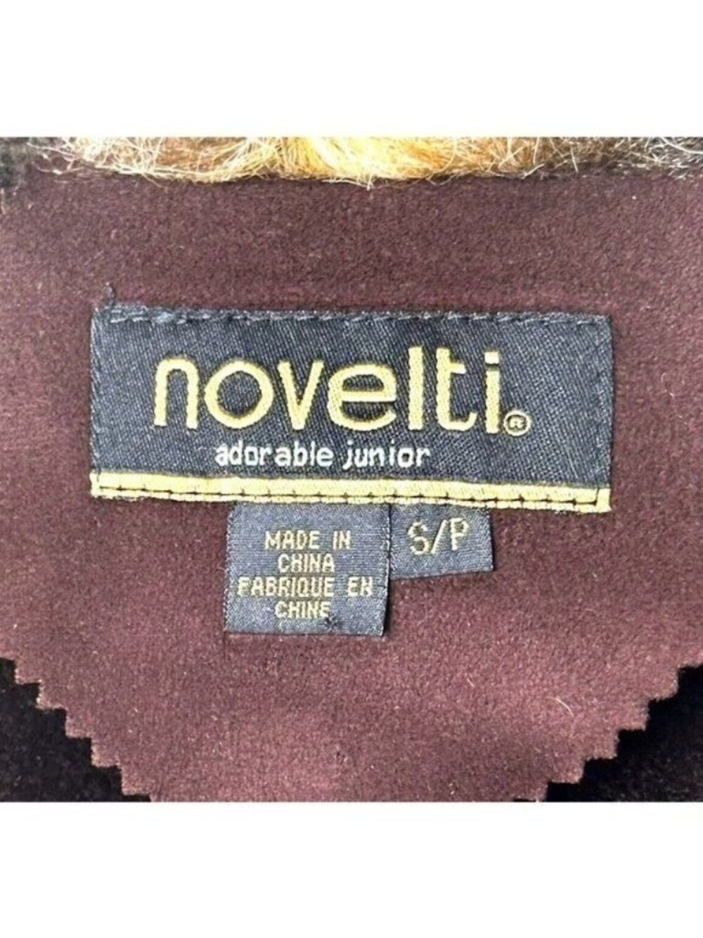 Vintage Novelti Mobwife Coat Womens S Brown Y2K Faux Suede Leopard Fur Trim - Picture 11 of 14